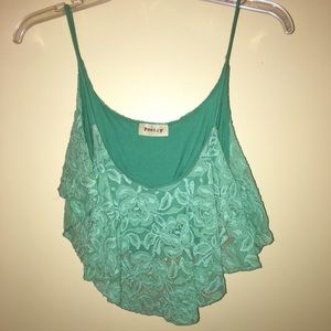 Teal crop top by Poetry